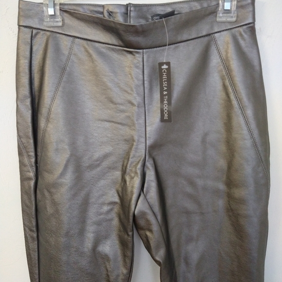 Chelsea & Theodore Faux Leather Pants NWT - Picture 2 of 9